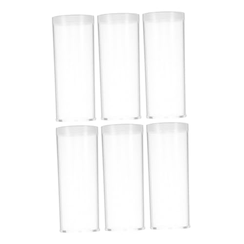Hohopeti 6pcs Transparent Coin Storage Tubes Plastic Coin Dispenser Lid for Organizing and Protecting Collectible for Quarters and All Types