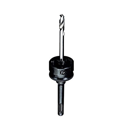 Starrett SDS-Plus Holesaw Arbor - 32-210mm Hex Shank Arbor with HSS Pilot Drill - A2-1, Silver