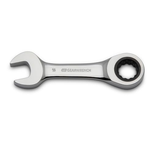 GEARWRENCH 10 Piece 12 Point Stubby Ratcheting Combination Wrench Metric Set | 9520D