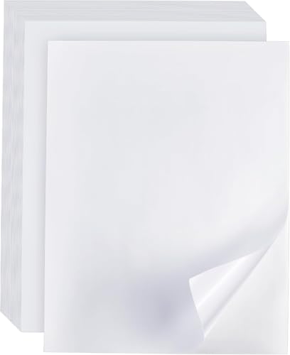 Image of Full Sheet Labels 8.5 inch x 11 inch Sticker Paper Matte White, Large Shipping Label Paper for Inkjet Laser Printer, 50 Counts