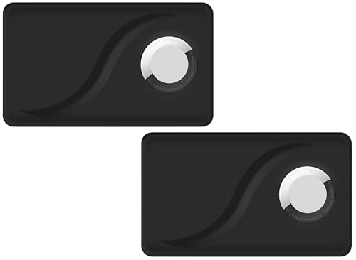 Image of FOLX FAB237 Apple Airtag Wallet Case Holder Compatible for Apple AirTag Tracker, Size of a Credit Card for Wallet Purse, Slim Safety Anti-Lost (Z Black Card CASE [ Combo Pack of 2 ])