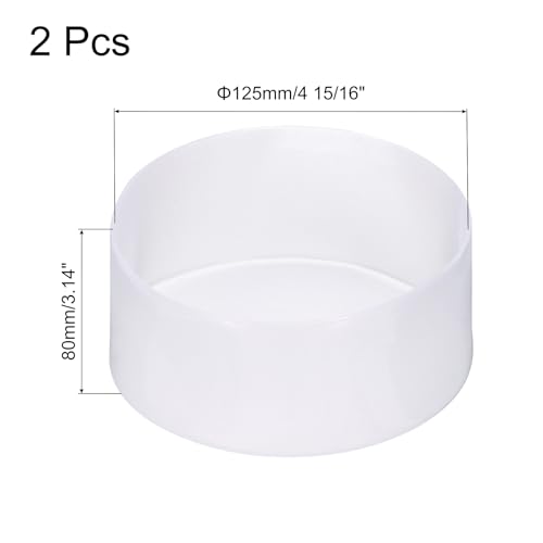 Image of uxcell 2pcs Rubber End Caps 125mm (4 15 /16 Inch) ID x 80mm(3 1 /8 Inch) H Vinyl Round Tube Bolt Cap Cover Screw Thread Protectors Clear