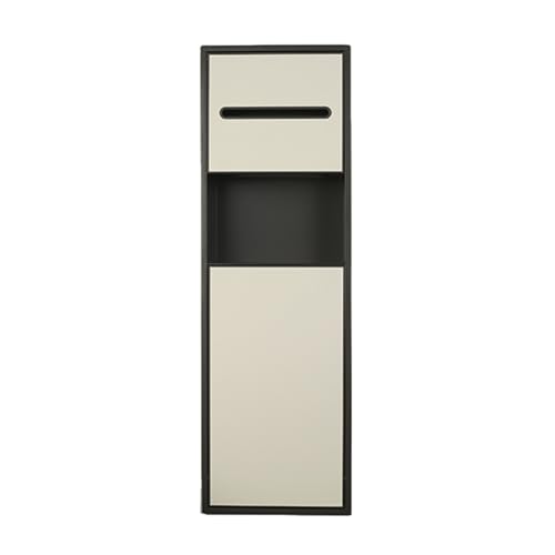 Generisch Toilettenpapierhalter aus Edelstahl mit Abfalleimer und Bürste, platzsparender Badorganizer, verstecktes Duschregal, robuster Grauer Rahmen, 19,6 x 61,6 x 12,5 cm