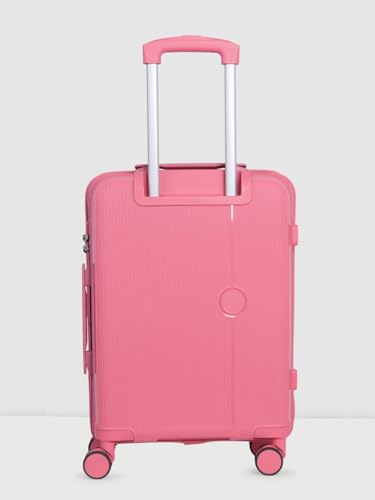 Image of Wiki Zine 8 Wheel Hardside Polycarbonate Trolley by Wildcraft,Medium,Rose Gld