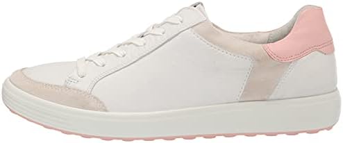ECCO Women's Soft 7 Retro Sneaker, Shadow White/White/Silver Pink, 9-9.5 | Image 7