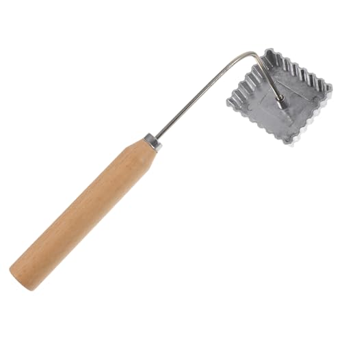 PRETYZOOM Molde Práctico para Freír Snacks Molde para Empanadas de Camarones Mango de Madera Ergonómico Aleación de Aluminio Resistente a Altas Temperaturas Adecuado para Cocina el Hogar