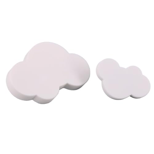 JWBSTUIW 1x White Cloud Kids Drawer Knobs Baby Children Cabinet Soft Knob Dresser Cabinet Wardrobe Handles pulls for Children's Room(Larger)