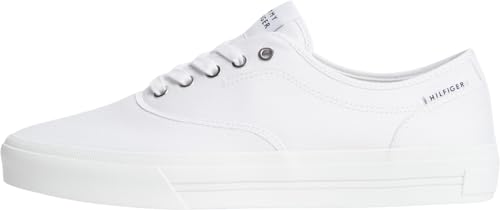 Tommy Hilfiger TH Vulc Cup Long Lace Canvas Fm0fm05874, Parte Superior Baja Hombre, White (White), 42 EU
