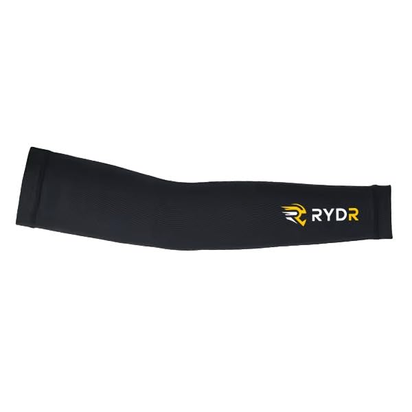 Image of RYDR UV Protection Arm Sleeves | Cooling Nylon Sun Protection Sleeves for Men & Women | Breathable Stretch Arm Covers for Running Cycling Driving Gym Cricket Golf