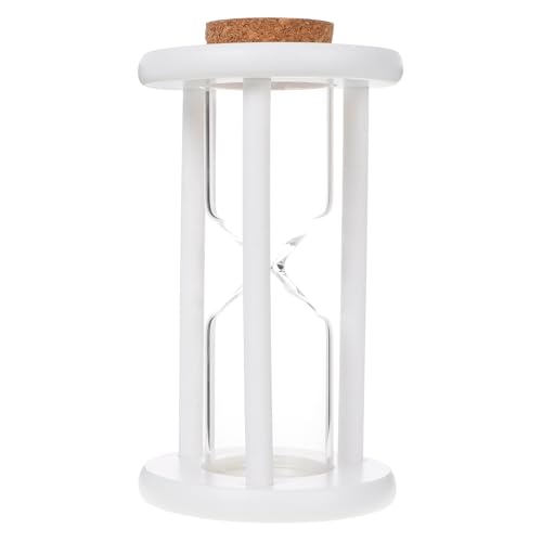 Uonlytech Reloj de Arena Decorativo Recargable de Madera Blanca 98X17 CM Tapón de Madera para Temporizador Multifuncional en Cocina y Hogar DIY
