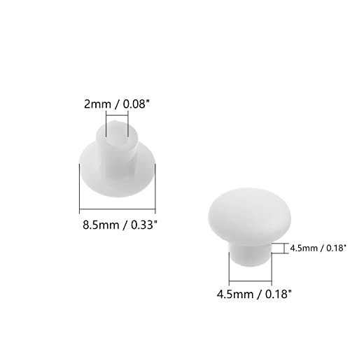 Image of MroMax 200Pcs Screw Cap Cover 3 /16inch Bottom Dia Fit for 4.5-5mm Diameter Hole Plastic Tube Cover Shelf Peg Hole Plugs for Cupboard Bookshelf Shelf Closet Cabinet Bracket Furniture Transparent Color