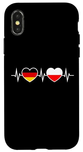 Germany And Poland Heartbeat German Pole Polish Two Hearts �X�}�z�P�[�X iPhone X/XS �p