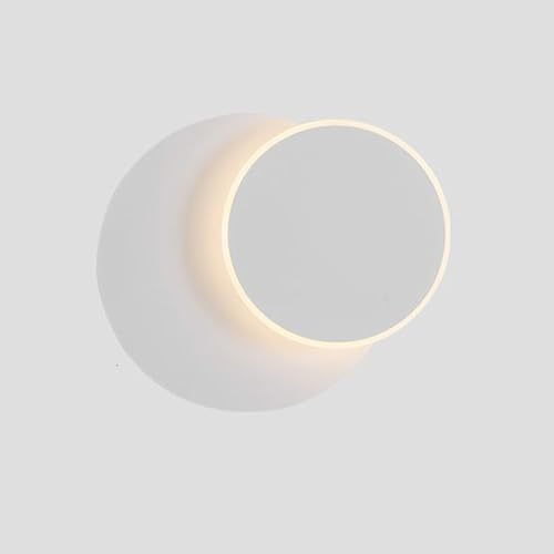 JPVARXM ﻿Modern Dimmable Led Wall Sconce 300° Rotatable Round Disc Sconces Wall Lighting Metal Circular Stairwell Lighting for Living Room Bedroom Stairway