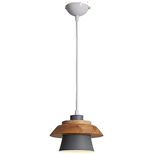 Lustre suspension bois et plafonnier métal pour salon et salle à manger