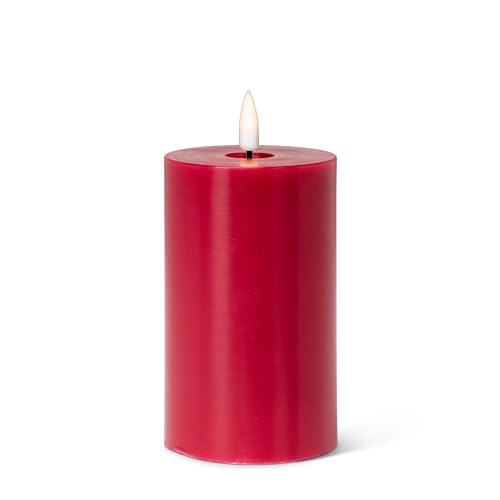 Abbott Collection Wax - Vela LED sin llama, color rojo (3 x 5 H)