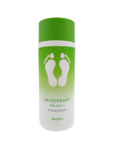 Polvo desodorante Antitraspirante especial para pies Deliplus [Combate sudoracion y olor aportando sensacion de confort y bienestar]