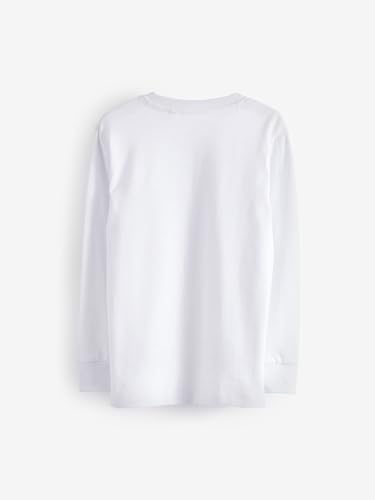 NEXT Gemütliche einfarbige Langarmshirts, 4er-Pack Schwarz/Weiß/Grau 10 Jahre