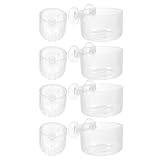 Homoyoyo 8 Tazones de Alimentación para Pecera de Acrílico Transparente Comedero Redondo y Ovalado para Camarones y Peces Betta Accesorio para Acuario con Ventosa Uso Multipropósito en