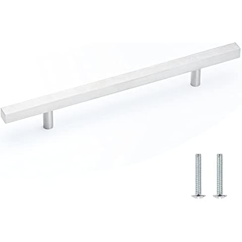 Pandora Hardware Pack 10 - Square Pull Bar Handle Stainless Steel for Drawer Kitchen Cabinet Hardware - 12 inch Cover