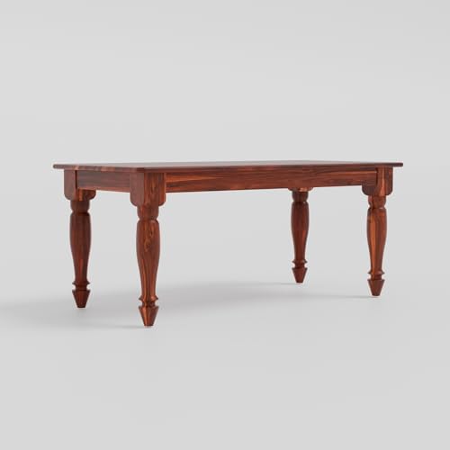 Image of Wooden Rectangle Center Coffee Table for Living Room | Sofa Centre Table for Home & Office | Solid Sheesham Wood Tea Table (Honey Finish)