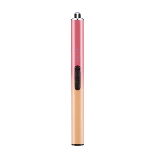 Encendedor eléctrico recargable USB rosa y dorado miniatura 1