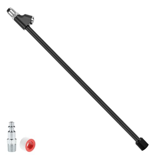 QWORK Air Chuck 1/4 FNPT 12 Extended Reach Dual Head Air Chuck 2-Way Connect Straight Tire Air Chuck
