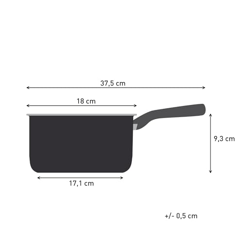 Tefal Titanium Stone Saucepan 18 cm + Lid, High-Performance Non-Stick Durable Coating, Metal Safe, All Hobs Including Induction, Thermo-Signal, Black, E1052345 - Image 3