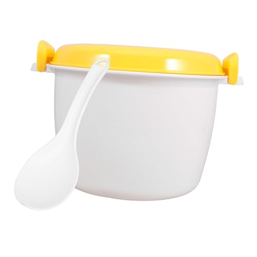 LOPUNER 電子レンジ対応多機能蒸し器 ご飯炊ける容器 ロック付き両手ハンドル 保温可能 蒸気排出設計 野菜やご飯調理用 家用レンジ蒸し料理