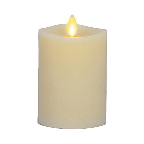 Image of Luminara - Flameless LED Battery Operated Flickering Pillar Candles - Ivory - Pack of 1-3x4.5 - Realistic Moving Flame Real Wax Indoor /Outdoor Decor