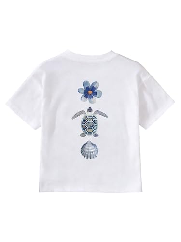 Image of RoseSeek Girl's Graphic Tees Short Sleeve Crewneck T Shirts Casual Summer Tops Cute Preppy Clothes