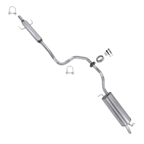 Exhaust Resonator and Muffler Exhaust System Kit Compatible with 2004-2009 Toyota Prius 1.5L | Stainless Steel | Northeasten Exhaust | Includes Gaskets, Clamp and Bolt-Kit | Direct-Fit Replacement