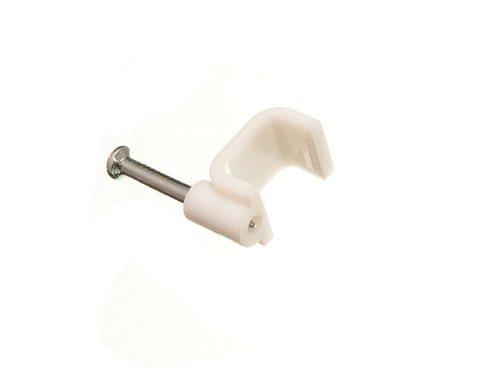 One Stop DIY 5,000 x ROUND WHITE CABLE CLIPS WITH KNOCK IN PINS 7.0MM NEW
