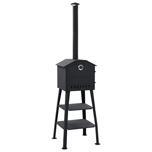 Vidaxl - Horno De Pizza Exterior Carbón 2 Piedras De Arcilla Reflectaria - Negro En Oferta Vidaxl Horno De Pizza Al Aire Libre De Leña Con 2 Piedras Refractarias Para Pizza