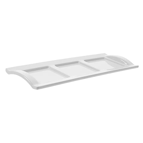 Garneck Snack Sauce Dish Divided Serving Tray Vinegar Dishes Salt Sauces Plate Household Dipping Plate Sauce Dipping Dish Multipurpose Dip Dishes Dipping Bowls Prep Bowls Melamine White