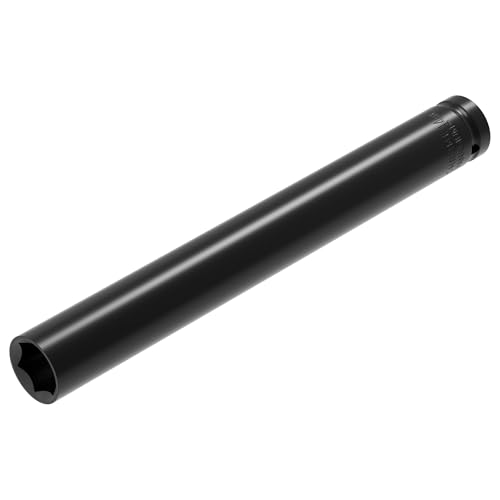 Image of 1 /2 inch Inch Drive by 14mm(9 /16 inch) Deep Impact Socket, Heat-Treated CR-V Steel 12 Inch Length, 6-Point Metric Sizes