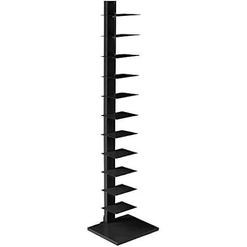 SEI Furniture Metal Spine Book Tower, Black