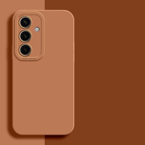 Étui silicone liquide S23 Plus marron avec protection d'objectif