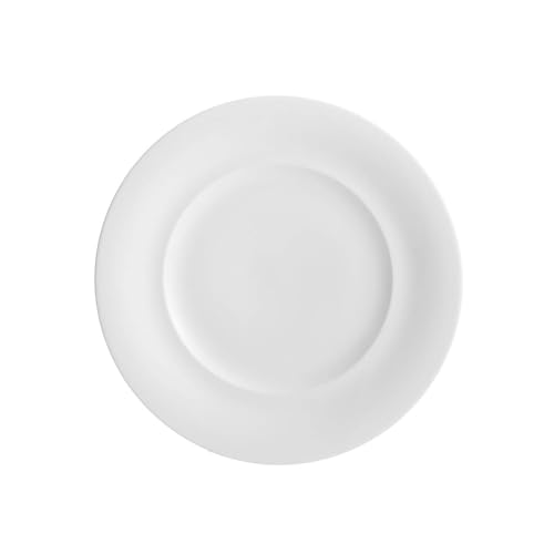 nambe Skye Collection Ceramic 9 Inch Accent Plate, White Plate, Round Dinnerware Dish, Made of Bone...
