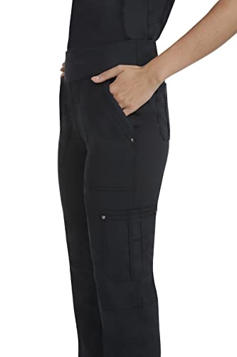 Healing Hands Womens Scrubs Pants 5 Pocket Purple Label 9133 Cargo Tori Women Yoga Pant Lightweight Soft Fabric Black M #TOP7