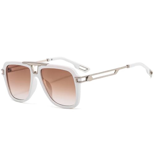 Lunettes de soleil rétro double pont unisexes verres dégradés tendance mode