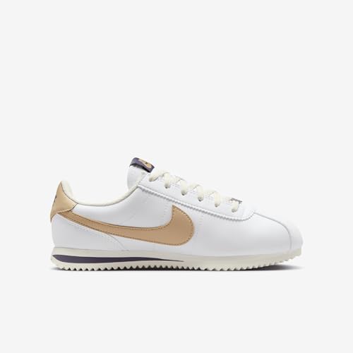Nike Cortez Big Kids' Shoes (DM0950-110, White/Dark Raisin/Pale Ivory/Hemp)3
