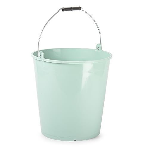 CABLEPELADO Cubo Plástico de Limpieza Doméstico y Jardín, Cubo de Fregona, 31 cm Alto x 32.5 cm Diámetro Superior, Capacidad 15 Litros, Asa de Agarre, Verde