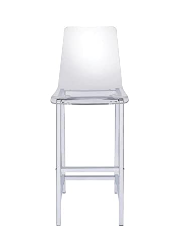 Coaster Furniture Bar Stool Clear Acrylic/Chrome 100295 #TOP1