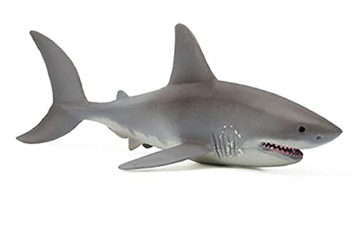 Image of SmilerSmile 7 inch Great White Shark Figurine Plastic Sea Creature Toy for Toddlers