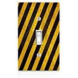Demon Decal Rustic Black and Yellow Light Switch Plate