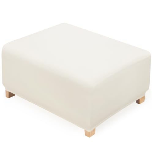 Image of YISUN Stretch Rectangle Ottoman & Footstool Cover, X‑Large, Beige