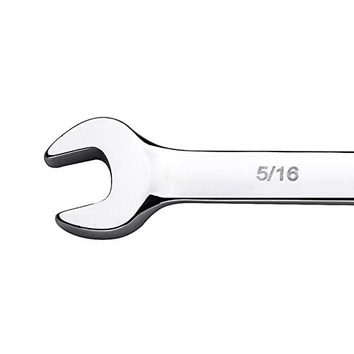 Maxpower 10Pcs Ratcheting Combination Wrench Set, Professional Open And Box End Gear Spanners With Mirror Finish, Made With Forged And Heat-Treated Cr-V Steel, Include Roll-Up Storage Pouch, Sae #TOP3