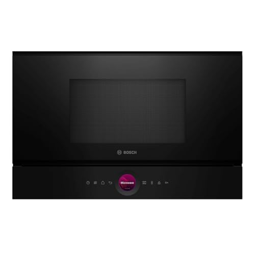 Bosch BFR7221B1, Serie 8, Microonde da incasso, 7 Programmi automatici cottura, Display TFT Touch, Cavità in acciaio Inox, Tecnologia inverter, Nero