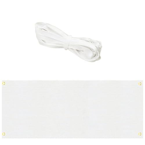 Jortmrd Striscione Personalizzato Bianco Grandi Banner Poliestere Personalizzato con Corda Sospensione 6m Fai Da Te Parete Esterna Interna (180x60cm)