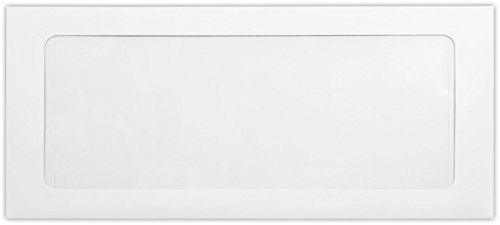 Enveloppe #10 Full Face fenêtre papier rigide 80lb Bright White pour mailing postal d'entreprise